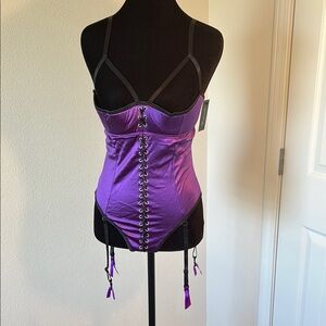 Purple Lace-Up Corset Top